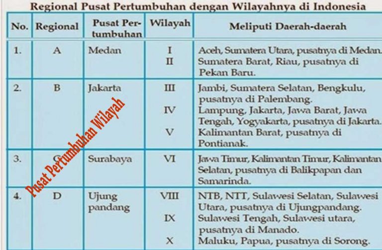 Wilayah Pusat Pertumbuhan Indonesia Zona Geografi - Riset