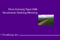 Desa Gunung Tapa Udik Kecamatan Gedung Meneng