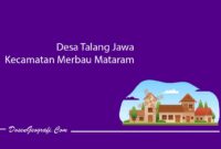 Desa Talang Jawa Kecamatan Merbau Mataram