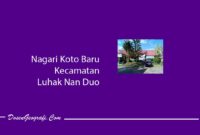Nagari Koto Baru Kecamatan Luhak Nan Duo